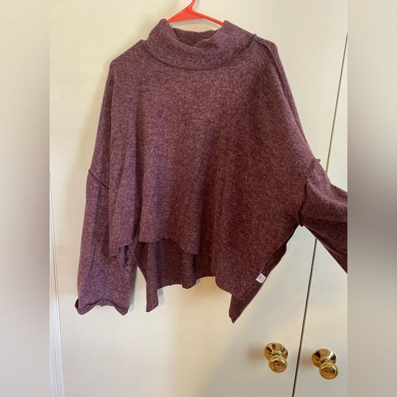 Zeana Cropped Turtleneck Sweater Purple XL - Picture 1 of 6